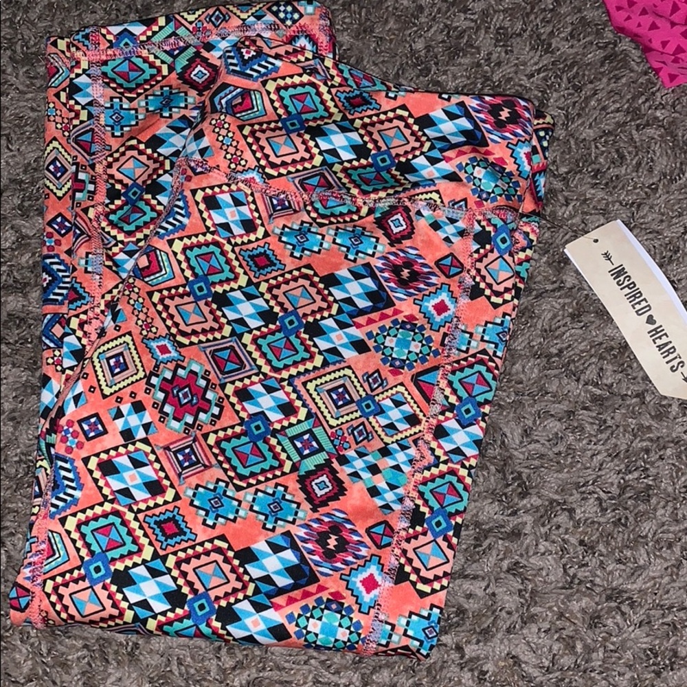 Tribal printed workout crop leggings